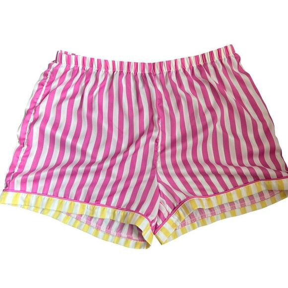 Kensie Pink & White Striped Button Pajama Shorts Set XL - Picture 4 of 12